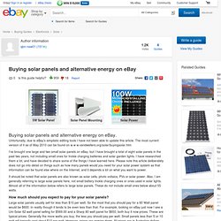 eBay Australia Guides - Buying solar panels and alternative energy on eBay