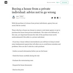 Buying a house from a private individual: advice not to go wrong