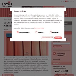 A Guide to Buying Shipping Containers