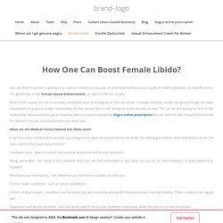 How One Can Boost Female Libido?