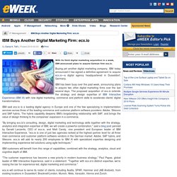 IBM Buys Another Digital Marketing Firm: ecx.io
