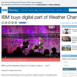 IBM buys digital part of Weather Channel - Oct. 28, 2015