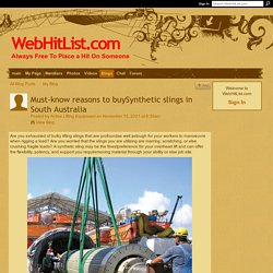 Must-know reasons to buySynthetic slings in South Australia
