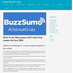 How to use Buzzsumo and Create buzzsumo for free 2020 - Group Buy Seo Tools