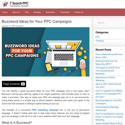 Buzzword Ideas For Your PPC Campaigns - 7Search PPC