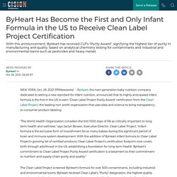 ByHeart Has Become the First and Only Infant Formula in the US to Receive Clean Label Project Certification