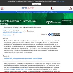 From Empathy to Apathy: The Bystander Effect Revisited - Ruud Hortensius, Beatrice de Gelder, 2018