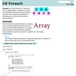 Foreach Loop Examples