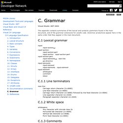 C# Grammar