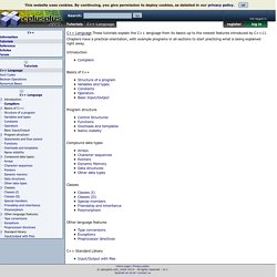 C++ Language Tutorial