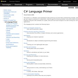 C# Language Primer