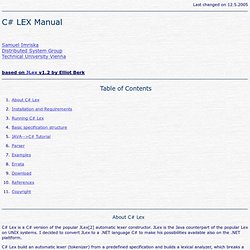 C# Lex Manual