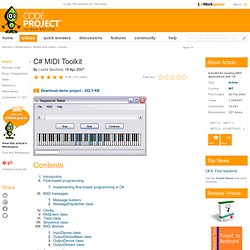C# MIDI Toolkit. Free source code and programming help