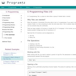 C Programming Files I/O - C Tutorial