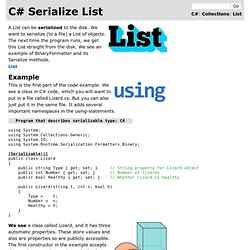 Serialize List Tutorial