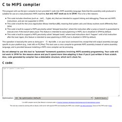 C to MIPS compiler