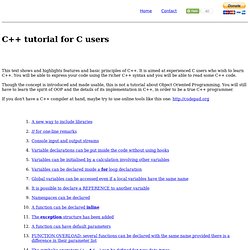 C++ tutorial for C users