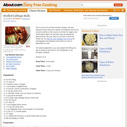 Cabbage Rolls Recipe - Dairy Free Recipe for Cabbage Rolls - Dairy-free Cabbage Rolls Recipe