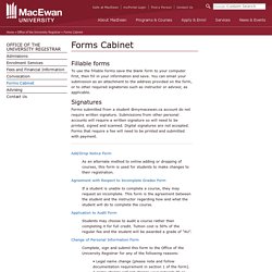 Forms Cabinet - MacEwan University