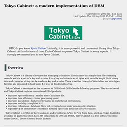 Tokyo Cabinet: a modern implementation of DBM