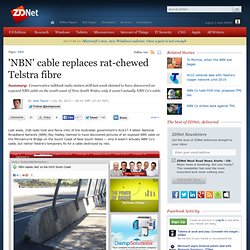 'NBN' cable replaces rat-chewed Telstra fibre