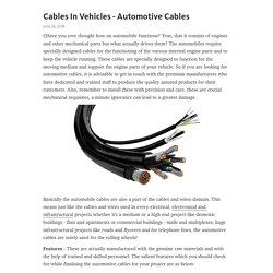 Cables In Vehicles - Automotive Cables