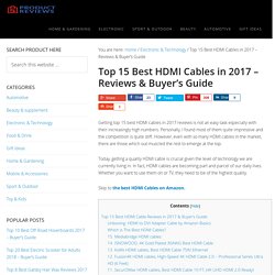 Top 10 Best HDMI Cables in 2017