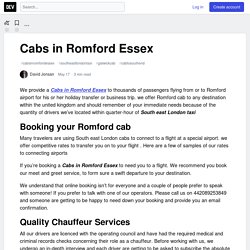 Cabs in Romford Essex - DEV Community