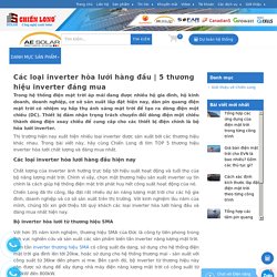 5 thương hiệu inverter đáng mua – Solar Chiến Long