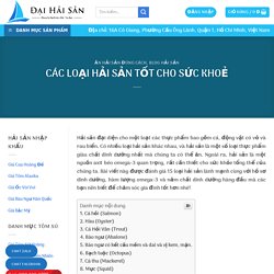 CÁC LOẠI HẢI SẢN TỐT CHO SỨC KHOẺ ⋆ Đại Hải Sản