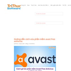 Hướng dẫn cách xóa phần mềm avast free antivirus