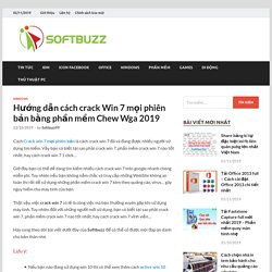 Hướng dẫn cách crack Win 7 mọi phiên bản bằng phần mềm Chew Wga 2019