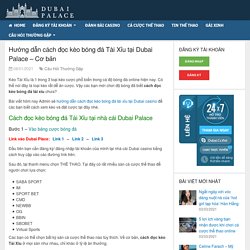 Hướng dẫn cách đọc kèo bóng đá Tài Xỉu tại Dubai Palace - Cơ bản