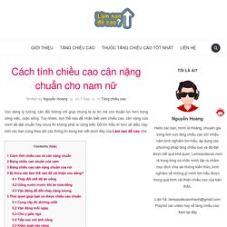 Cách tính chiều cao cân nặng chuẩn cho nam nữ