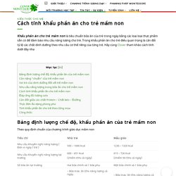 Cách tính khẩu phần ăn cho trẻ mầm non - Clover Montessori