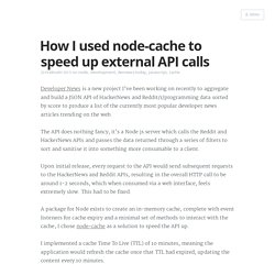 How I used node-cache to speed up external API calls