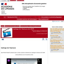 Cadrage de l'épreuve de CEJM - [Site disciplinaire économie gestion]