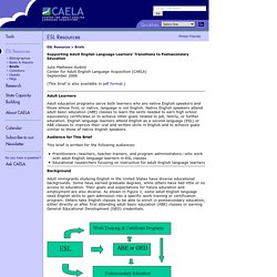 CAELA: ESL Resources: Briefs