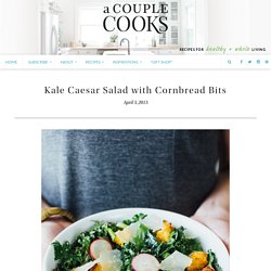 Kale Caesar Salad with Cornbread Bits