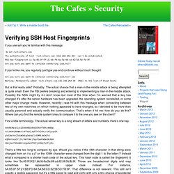 Verifying SSH Host Fingerprints
