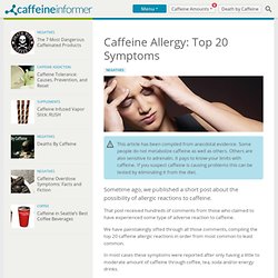 Caffeine Allergy: Top 20 Symptoms