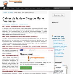 Cahier de texte - Blog de Marie Desmares