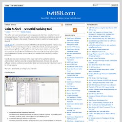 Cain & Abel - A useful hacking tool