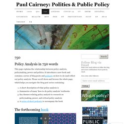 Paul Cairney: Politics & Public Policy