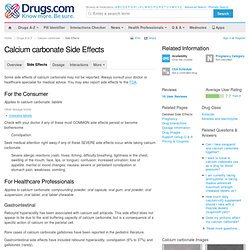 Calcium carbonate Side Effects in Detail - Drugs
