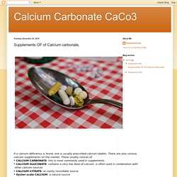 Calcium Carbonate CaCo3: Supplements OF of Calcium carbonate,