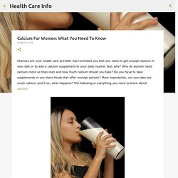 Calcium For Women: What You Need To Know