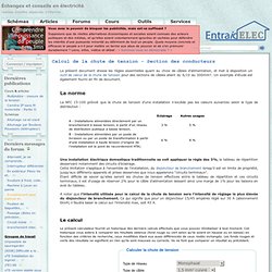 Calcul de la chute de tension dans un câble