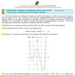calcul de cos(2π/5) = 1/2 Phi et pentagone régulier