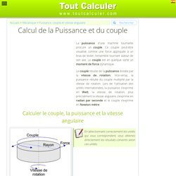 Calcul de la Puissance et du couple